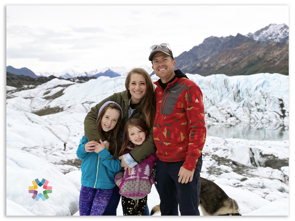 Jonathan Compton, a surrogate's husband, with his family
